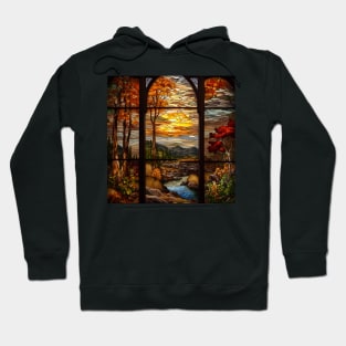 Stained Glass Window Of Autumn Scenery Hoodie